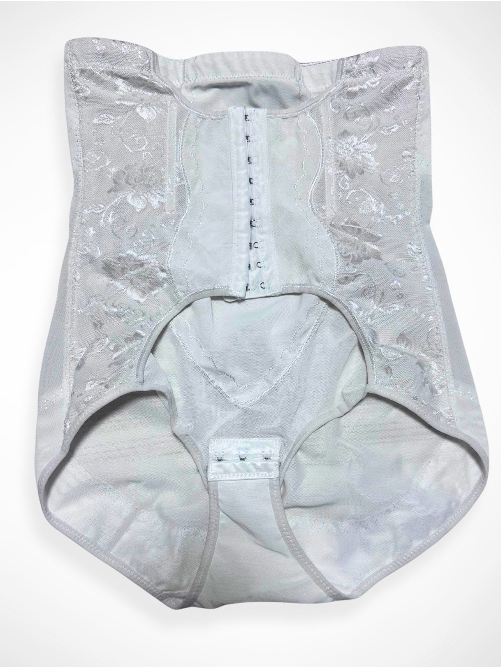 Banana Republic White High-Waist Shaping Brief with Front Hook Closure